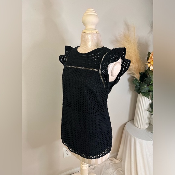 MICHAEL MICHAEL KORS Black Eyelet Top Sz S NWT (A0260 B2) - Picture 3 of 6